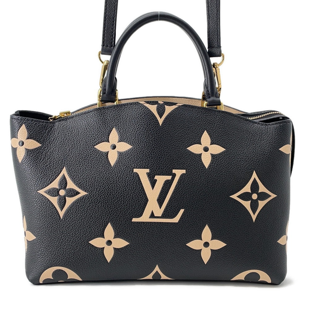 LOUIS VUITTON Petit Palais Noir/BeigeM58913 Bicolor Monogram Empreinte Leather Size PM