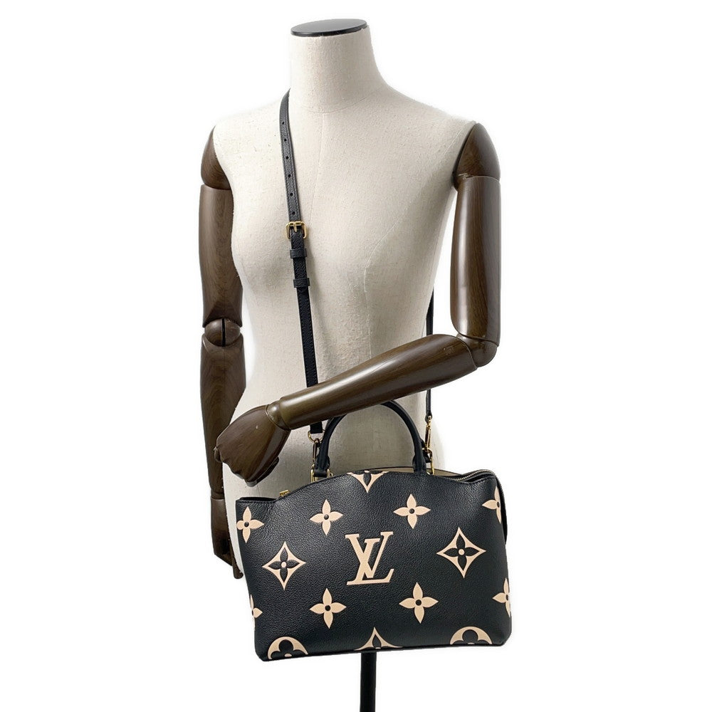 LOUIS VUITTON Petit Palais Noir/BeigeM58913 Bicolor Monogram Empreinte Leather Size PM