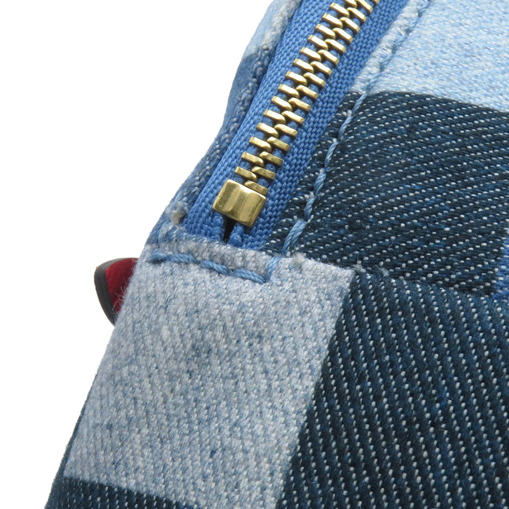 LOUIS VUITTON Palm Springs Backpack Blue/RedM45043 Monogram Denim Size MINI