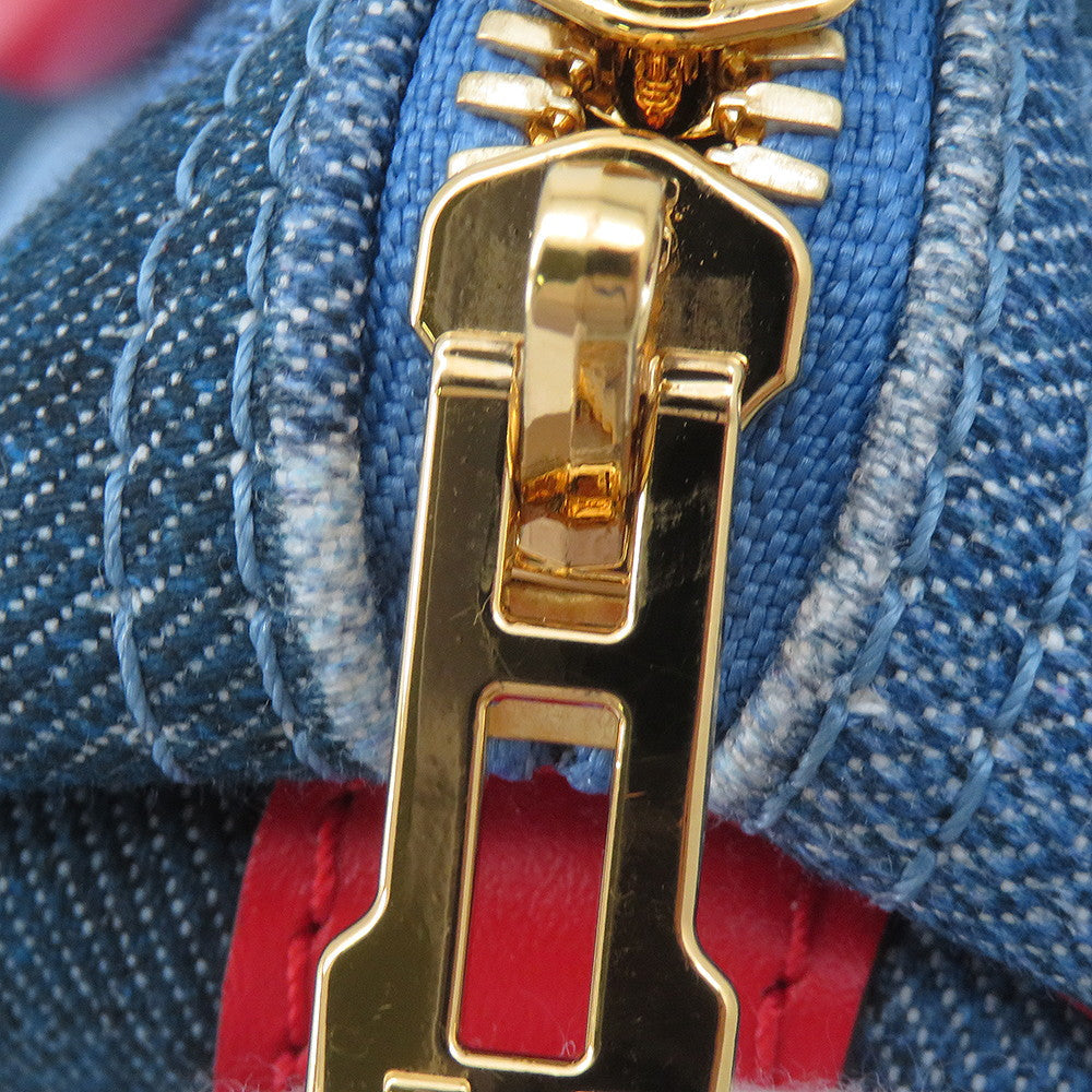LOUIS VUITTON Speedy Bandouliere Blue/RedM45041 Monogram Denim Size 30