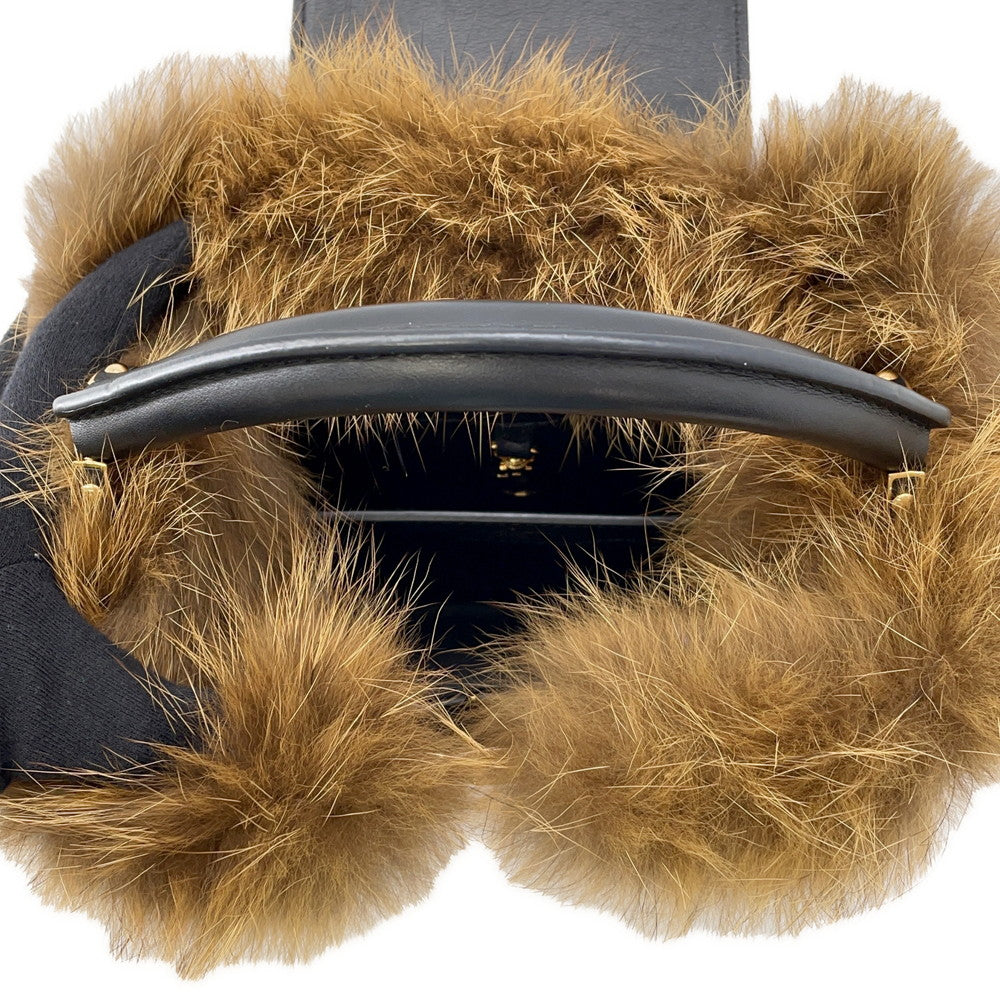 LOUIS VUITTON Capucines Noir/Red/Multicolor Leather Fur