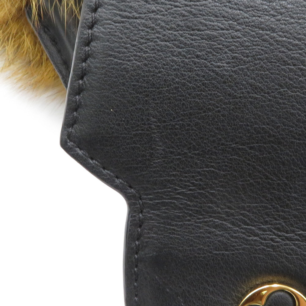 LOUIS VUITTON Capucines Noir/Red/Multicolor Leather Fur