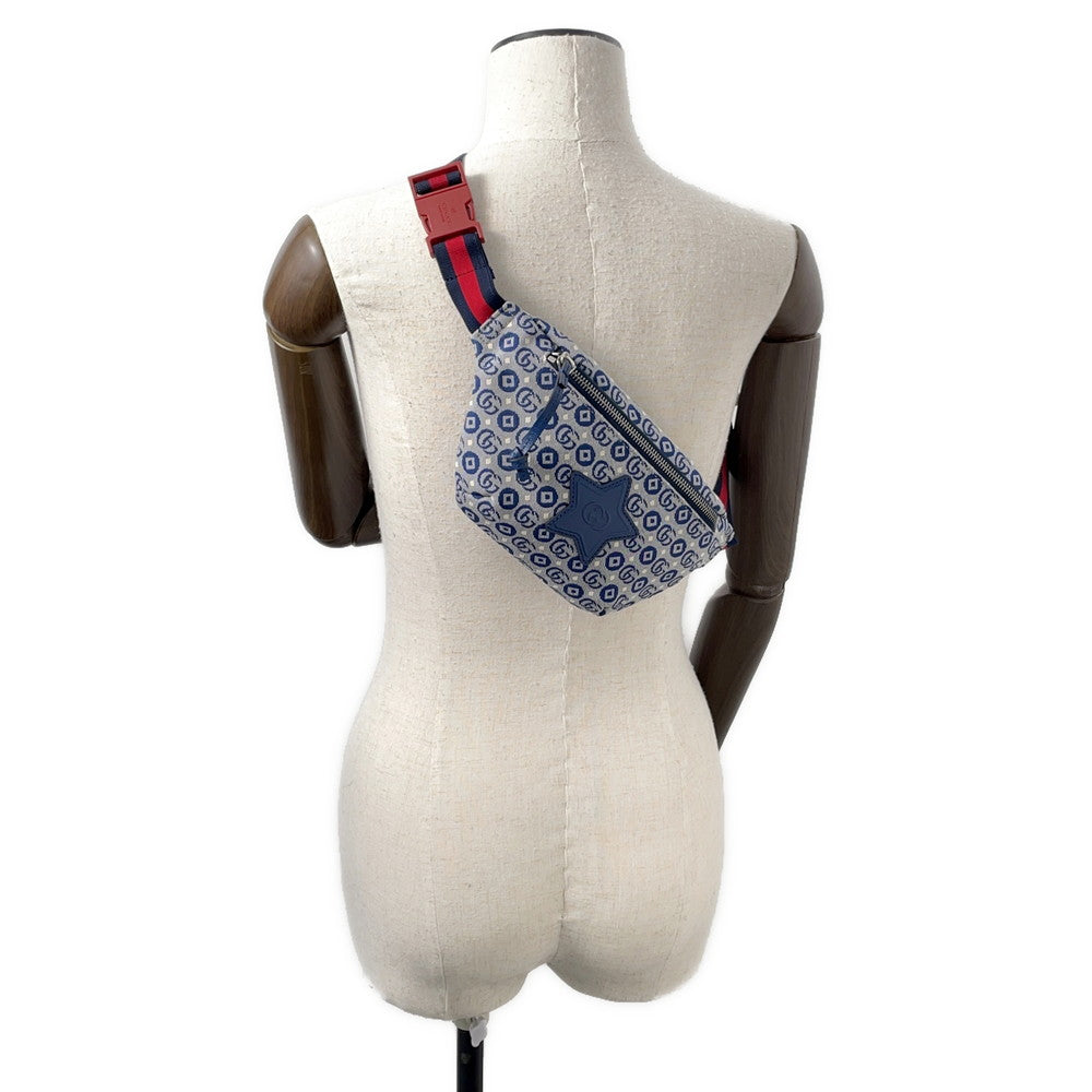 GUCCI Gucci Kids GG logo jacquard belt bag Blue502095 Canvas