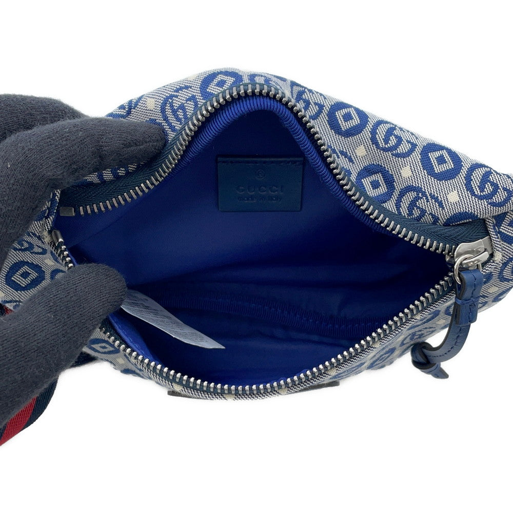 GUCCI Gucci Kids GG logo jacquard belt bag Blue502095 Canvas