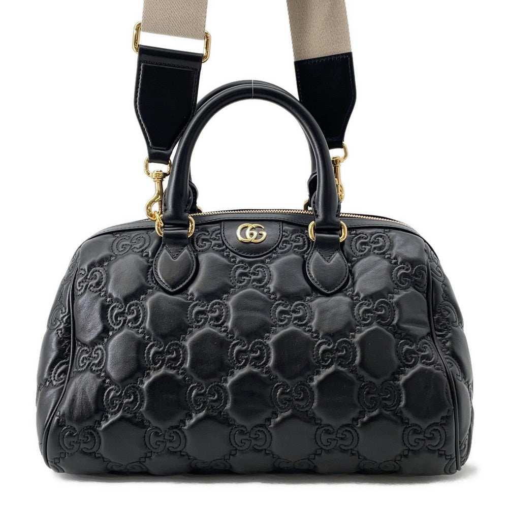 GUCCI GGMatelasse 2wayTravel Bag Black702242 Leather