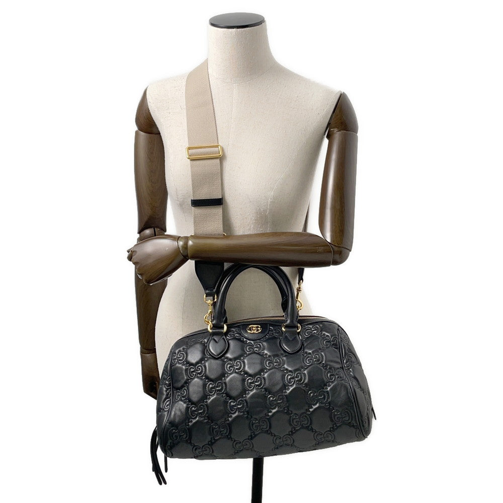 GUCCI GGMatelasse 2wayTravel Bag Black702242 Leather