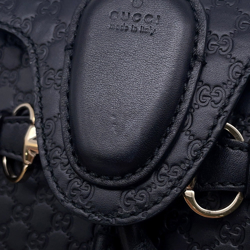 GUCCI MicroGuccissima Horsebit ChainShoulder Bag Black449636 Leather