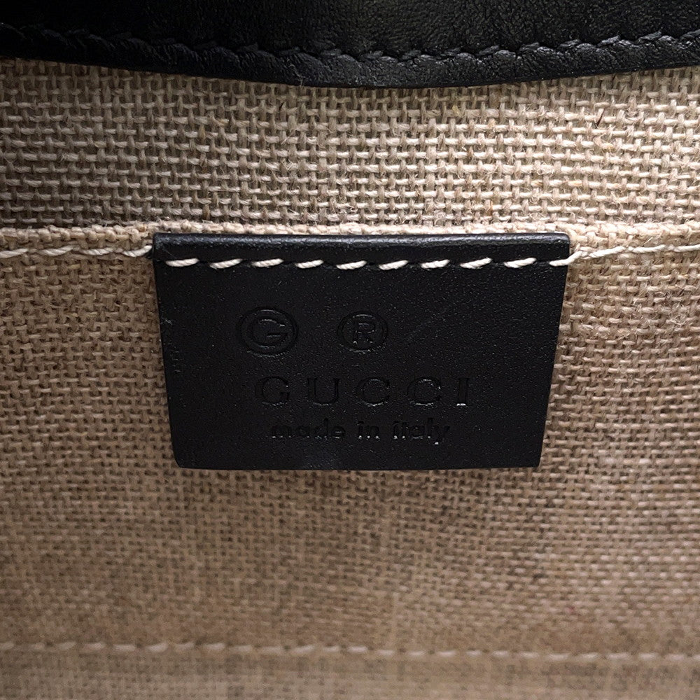 GUCCI MicroGuccissima Horsebit ChainShoulder Bag Black449636 Leather
