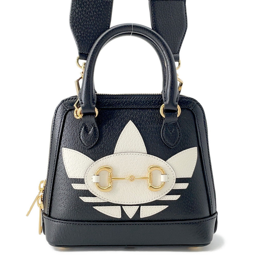GUCCI GUCCIxadidas Horsebit1955 Shoulder Bag Black677212 Leather