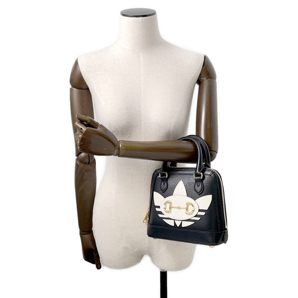GUCCI GUCCIxadidas Horsebit1955 Shoulder Bag Black677212 Leather