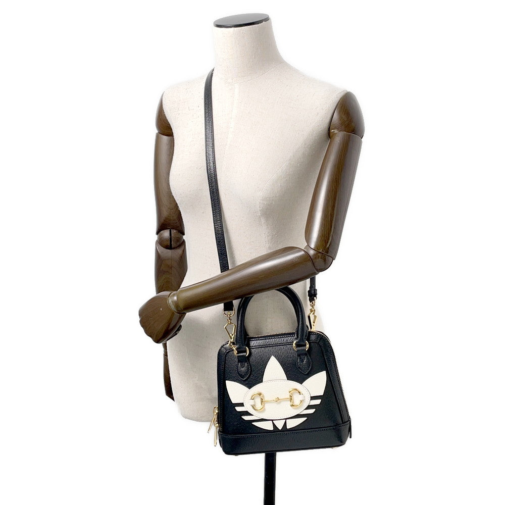 GUCCI GUCCIxadidas Horsebit1955 Shoulder Bag Black677212 Leather