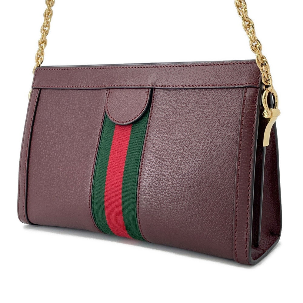 GUCCI Ophidia ChainShoulder Bag Bordeaux503877 Leather Size Small