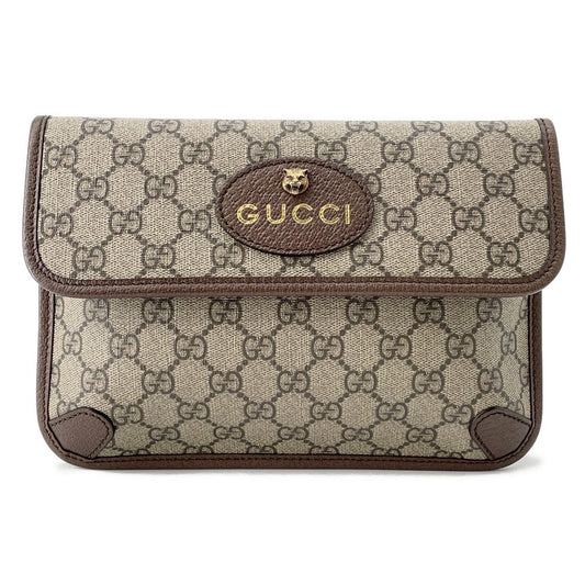 GUCCI GG Supreme Neo Vintage Waist Bag Brown493930 PVC Canvas