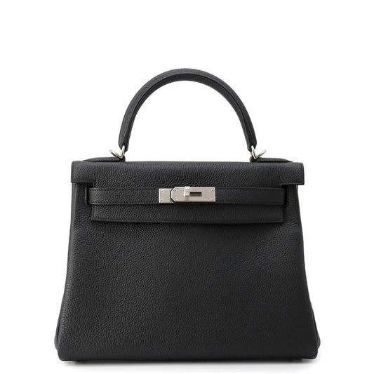 HERMES Kelly Retourne Black Togo Leather Size 28