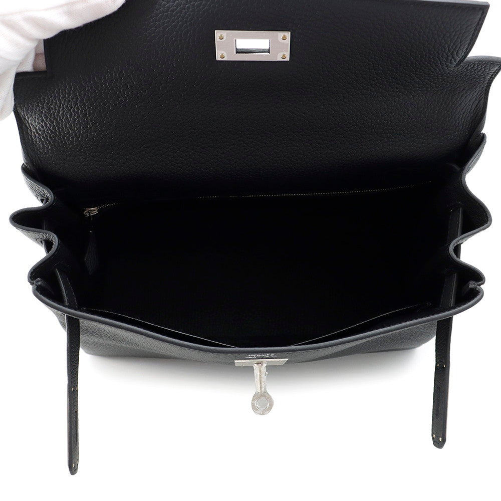 HERMES Kelly Retourne Black Togo Leather Size 28