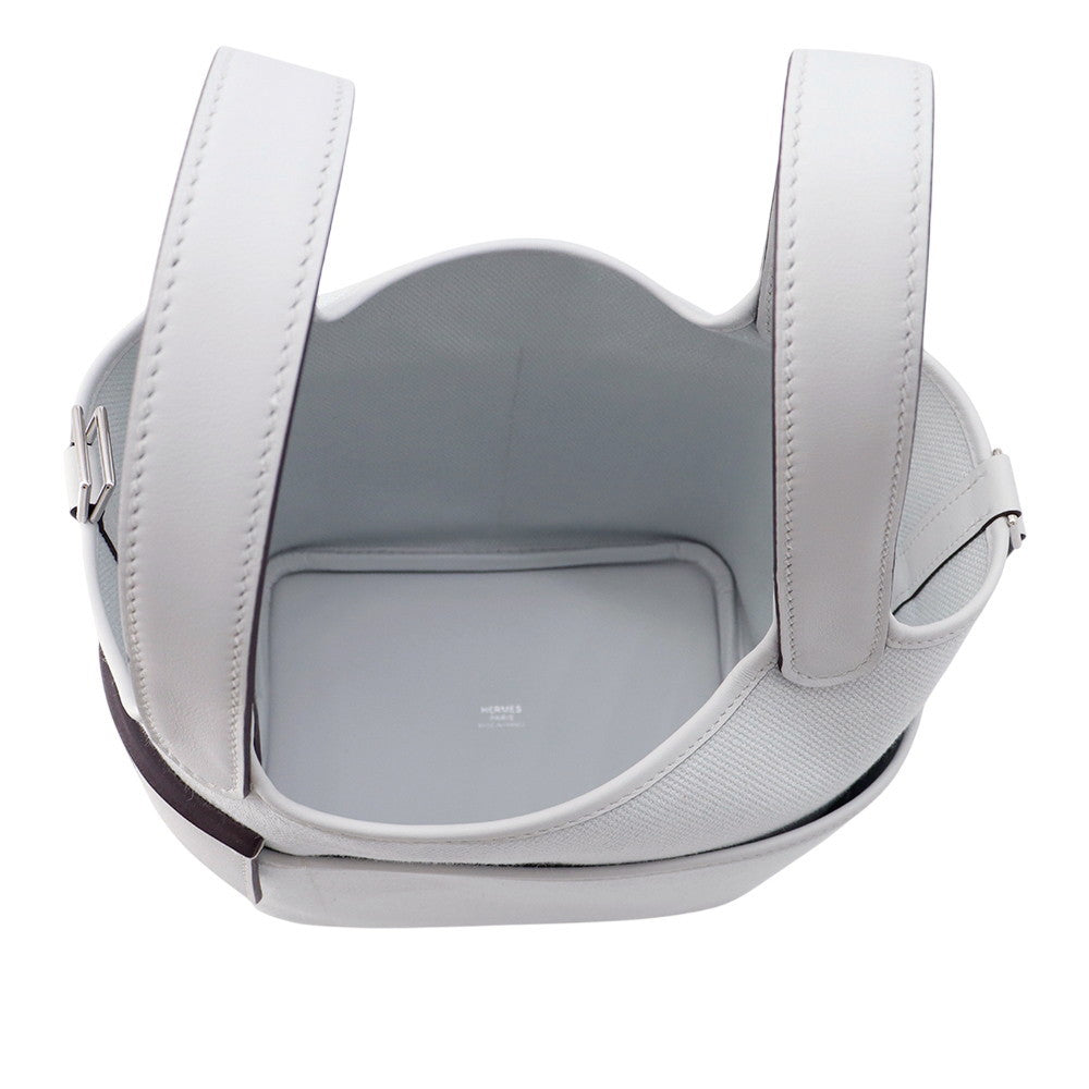 HERMES Picotin Lock Cargo Gri Platinum Towar Goeran Swift Leather Size PM