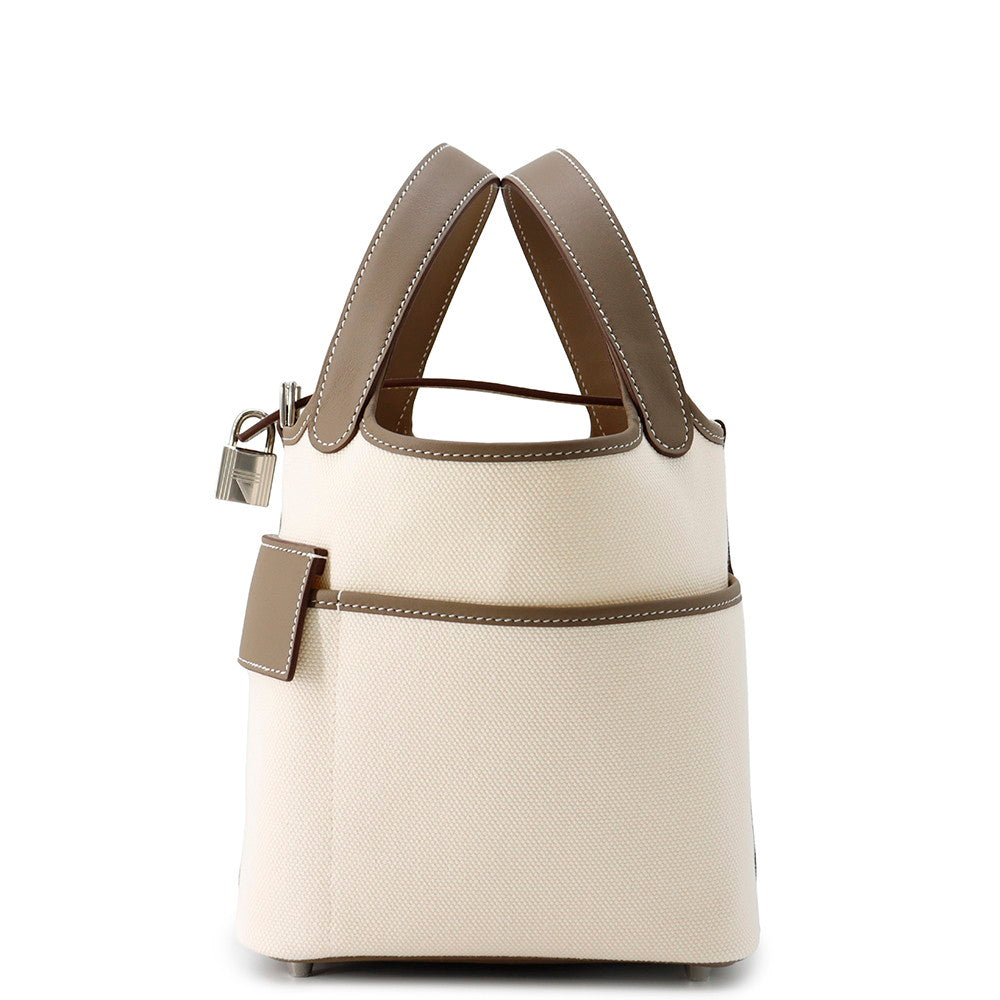 HERMES Picotin Lock Cargo Ecru/Etoupe Towar Goeran Swift Leather Size PM