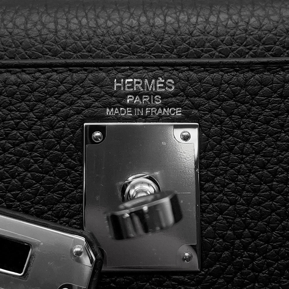 HERMES Kelly Ad Black Togo Leather Size PM