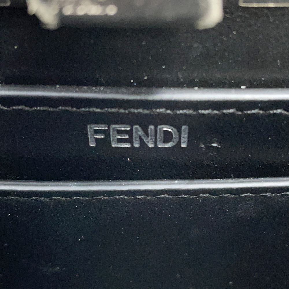 FENDI Peekaboo CrystalFF Handbag 2WAY Black8BN335 suede Size Petit
