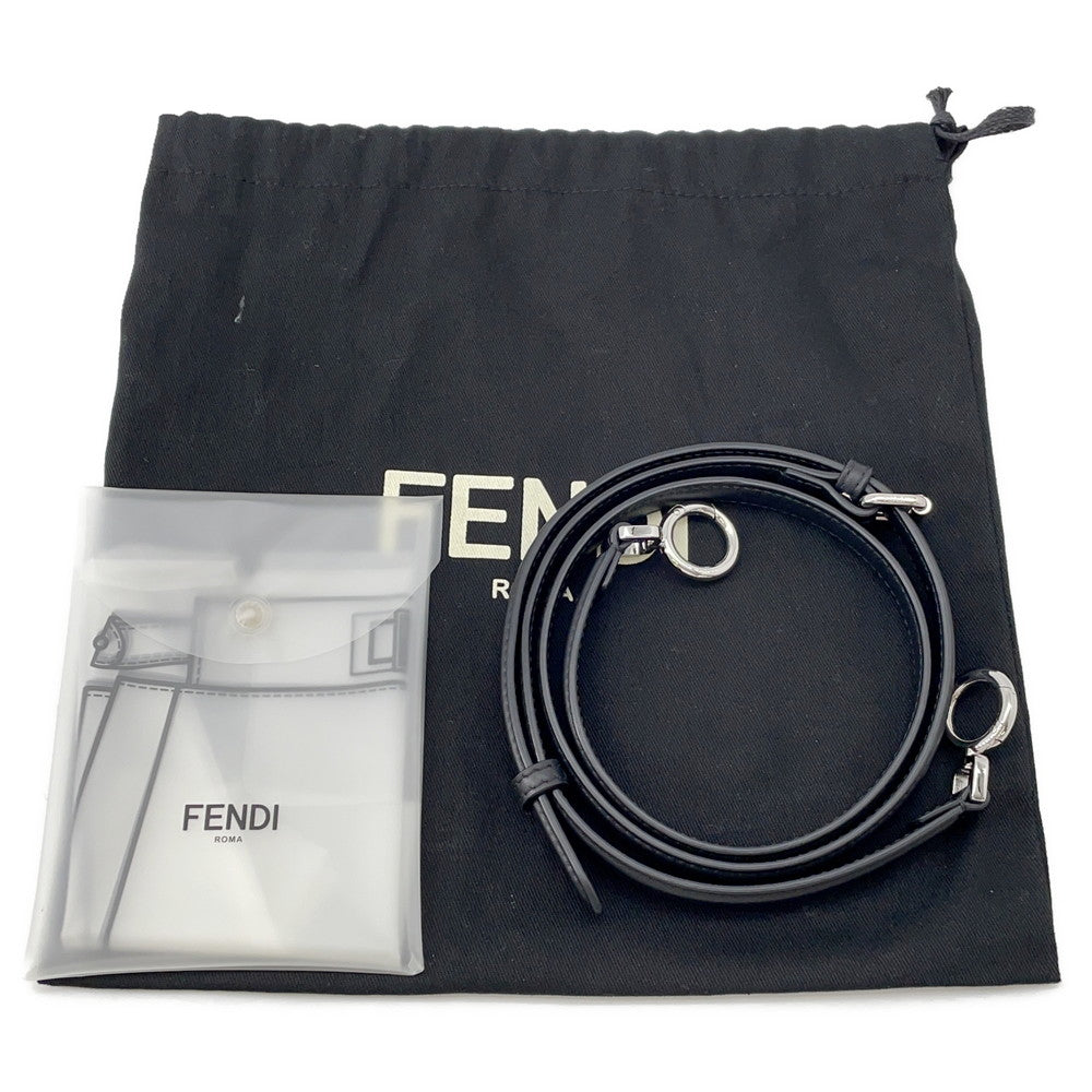 FENDI Peekaboo CrystalFF Handbag 2WAY Black8BN335 suede Size Petit