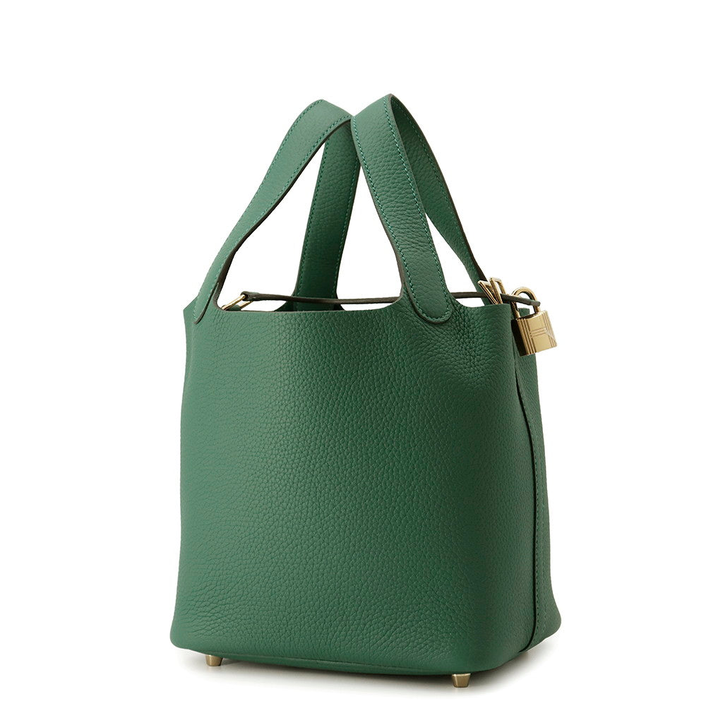 HERMES Picotin Lock Vert Moyen Taurillon Clemence Size PM