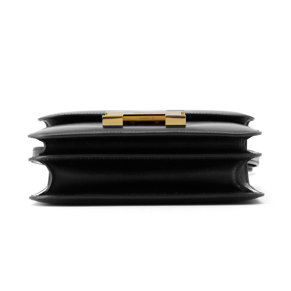HERMES Constance 3 Miroir Black Box Calf Leather Size Mini