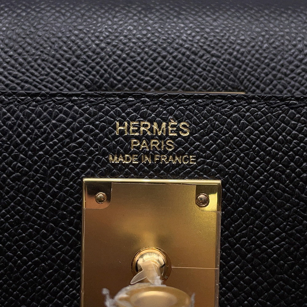 HERMES Kelly Sellier Black Epsom Size 32