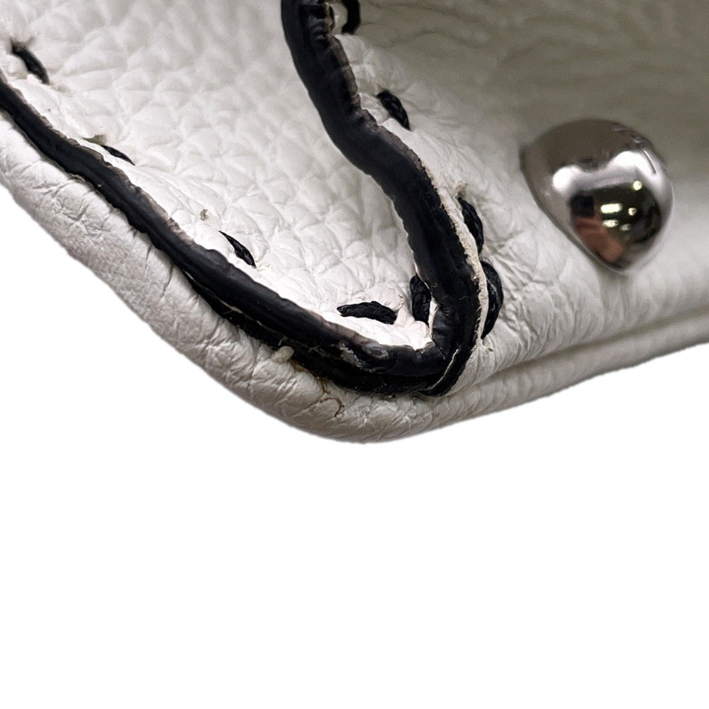 FENDI Peekaboo ICYU Selleria White/Black8BN321 Leather Size Medium