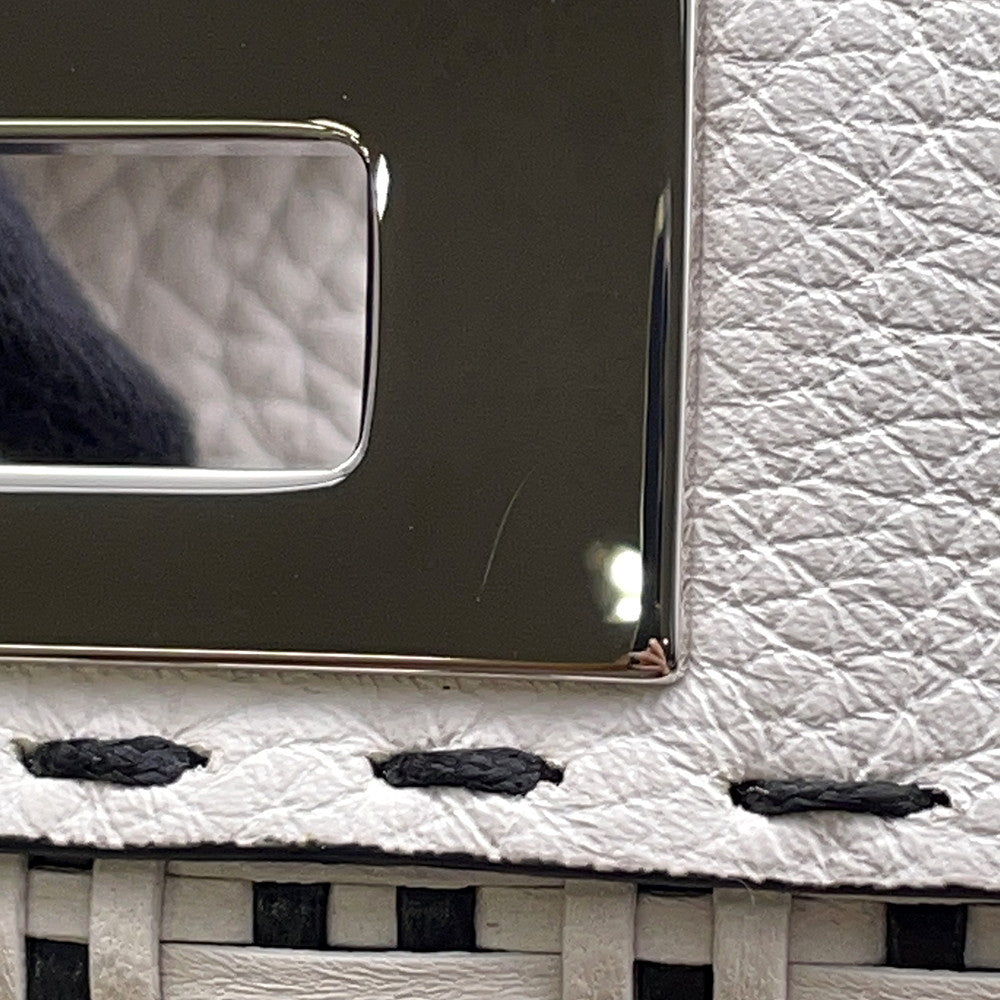 FENDI Peekaboo ICYU Selleria White/Black8BN321 Leather Size Medium