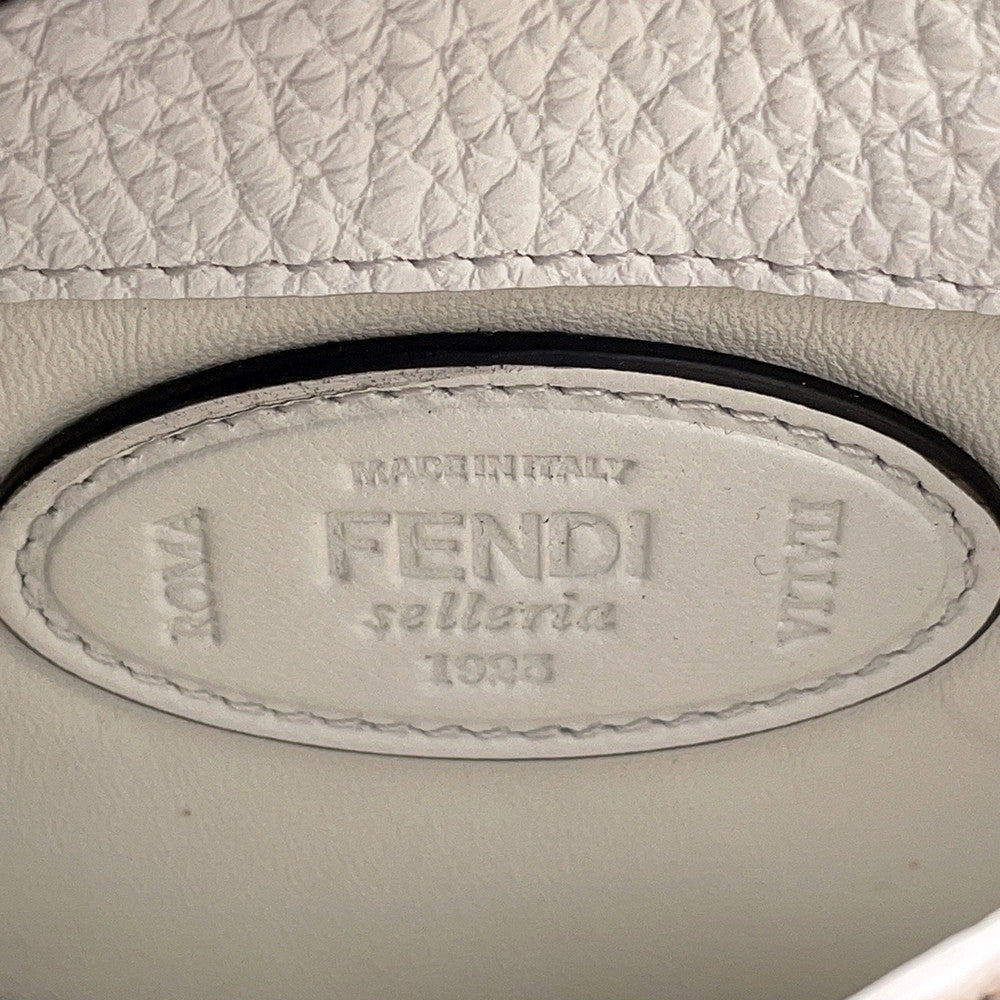 FENDI Peekaboo ICYU Selleria White/Black8BN321 Leather Size Medium