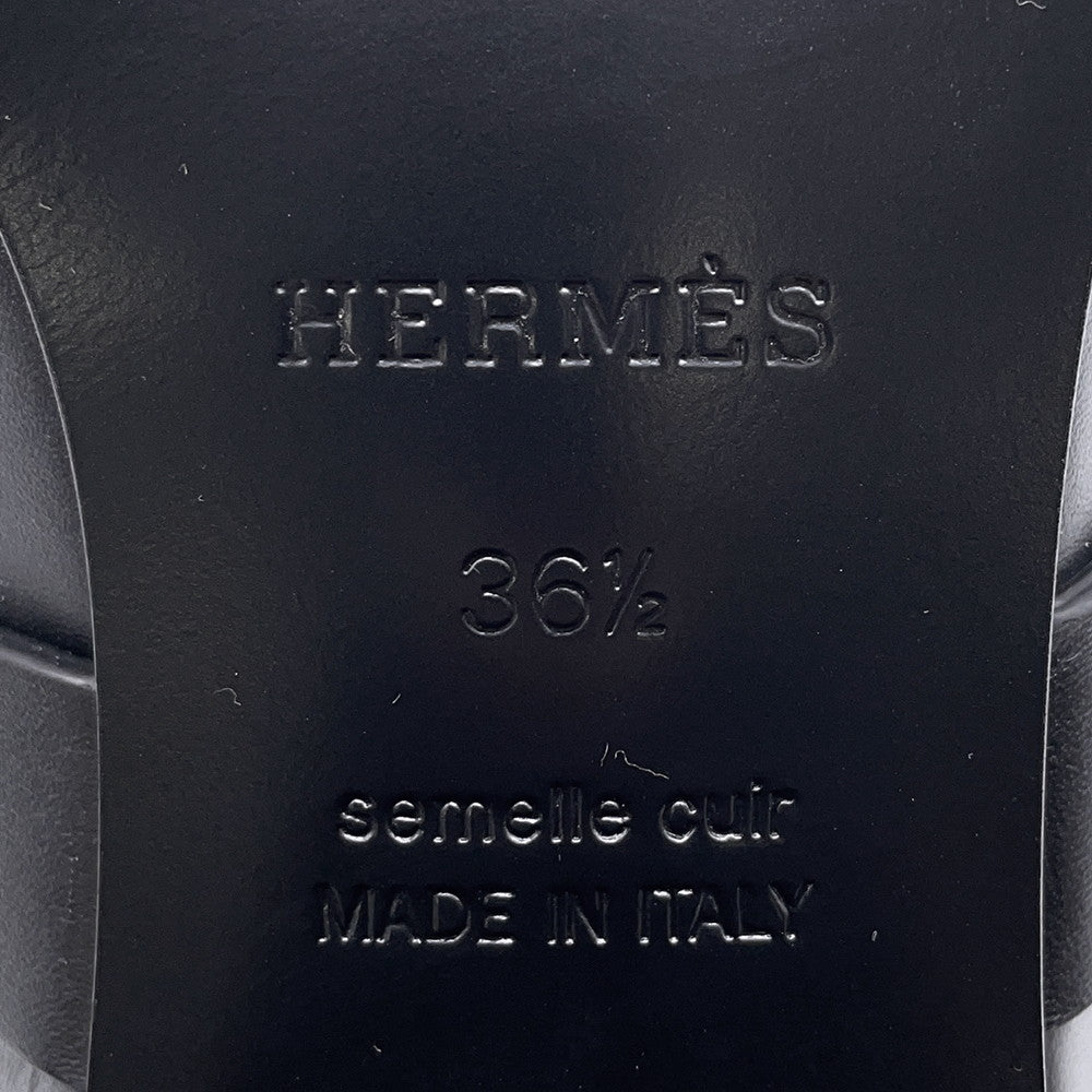 HERMES Sandals 《Cute》 60 Black Calf Leather Size 36 1/2