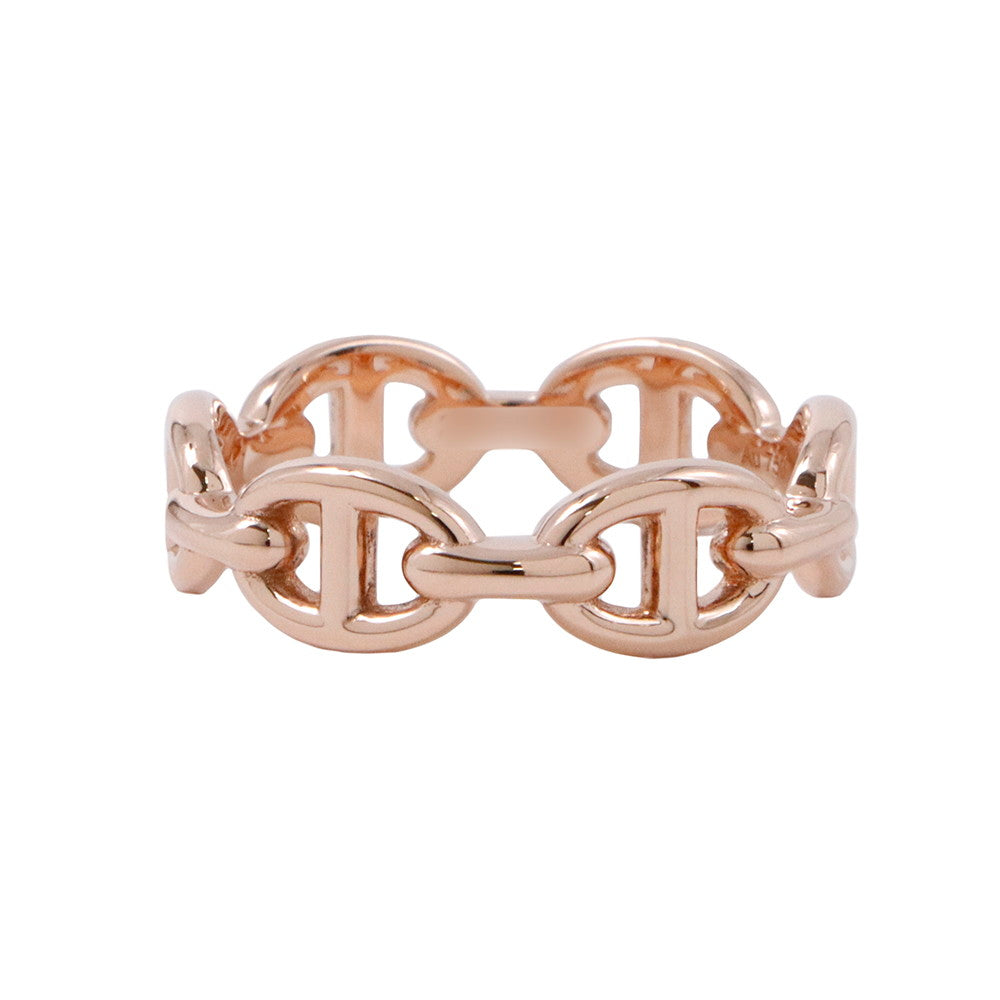 HERMES Chaine d'Ancre Anchene Ring Size PM/53/#13 18K Pink Gold