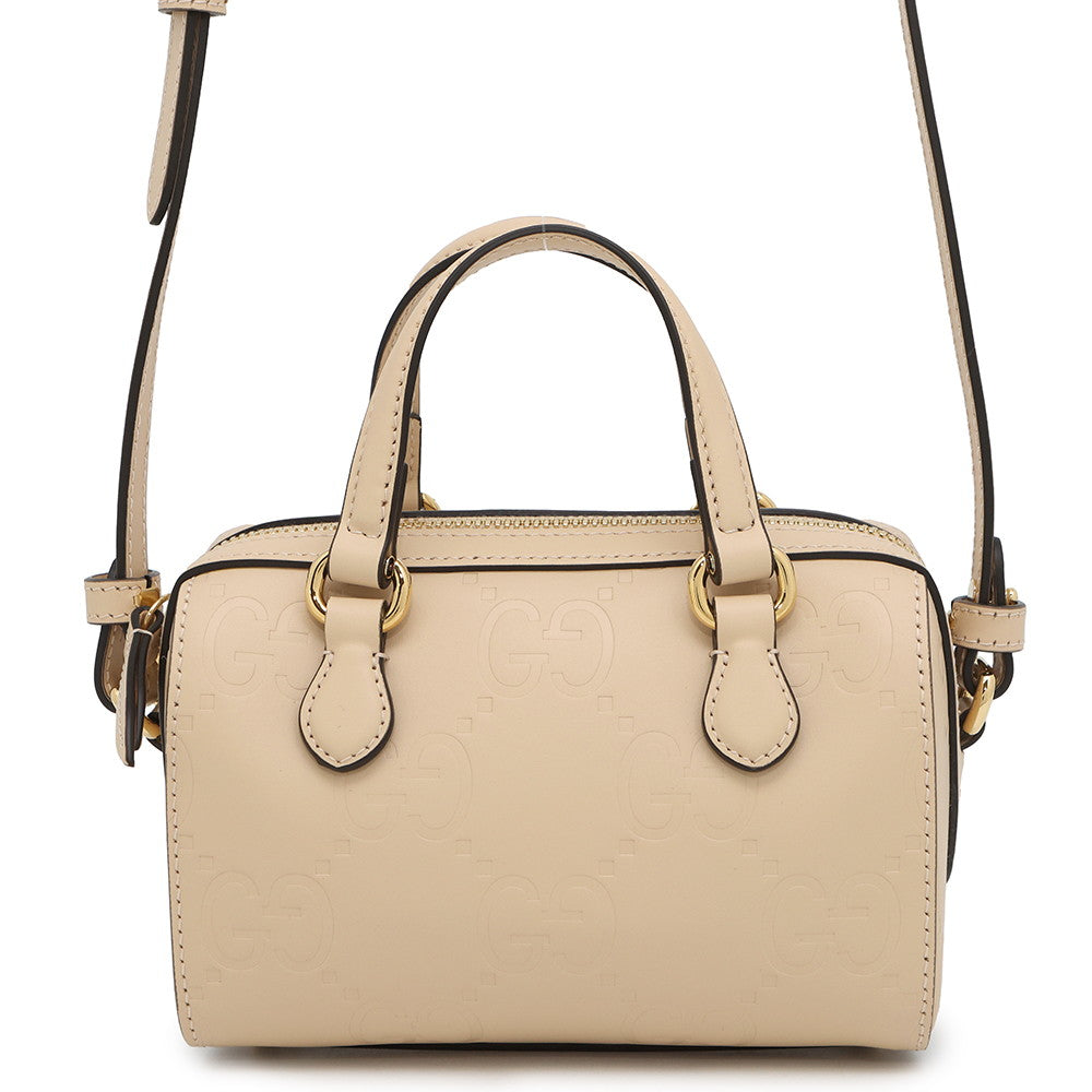 GUCCI GG Super Mini 2WAY Handbag Beige790130 Leather