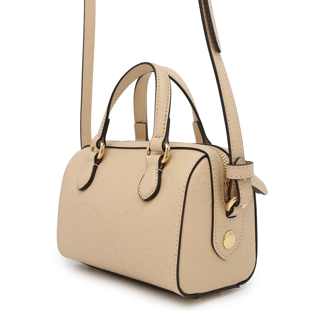 GUCCI GG Super Mini 2WAY Handbag Beige790130 Leather
