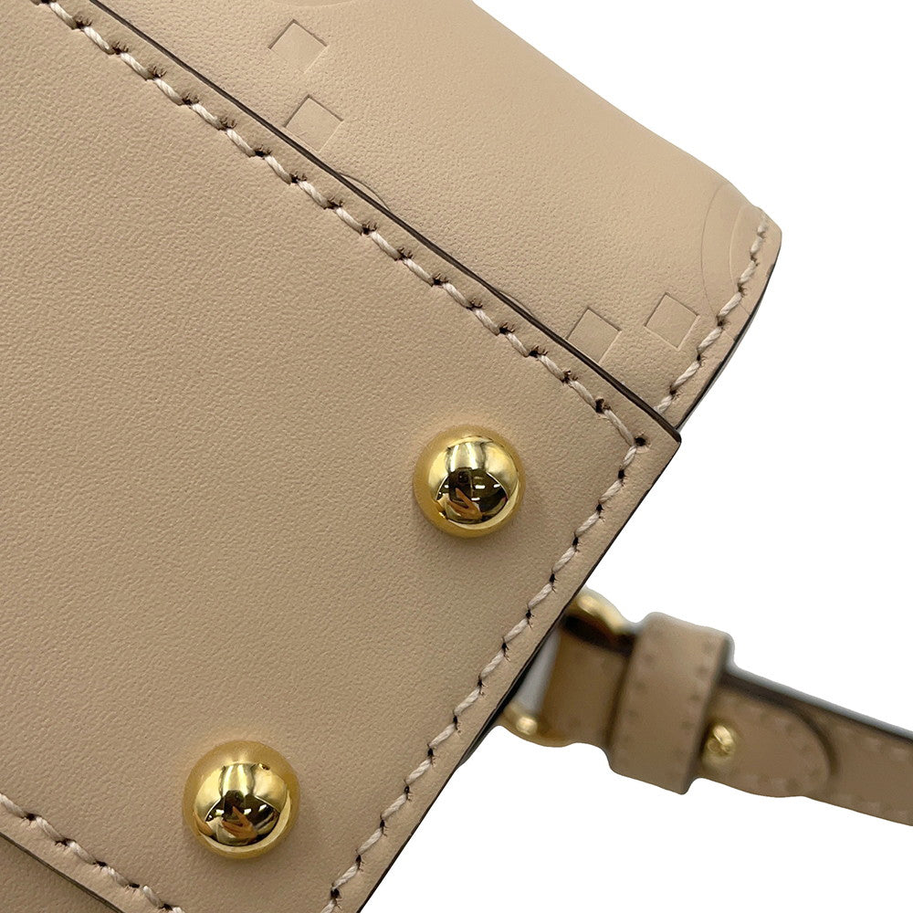 GUCCI GG Super Mini 2WAY Handbag Beige790130 Leather