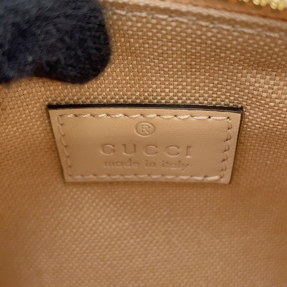 GUCCI GG Super Mini 2WAY Handbag Beige790130 Leather
