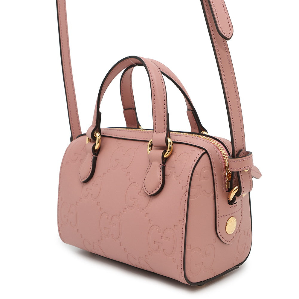 GUCCI GG Super Mini 2WAY Handbag Pink790130 Leather