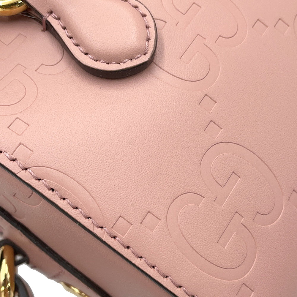 GUCCI GG Super Mini 2WAY Handbag Pink790130 Leather