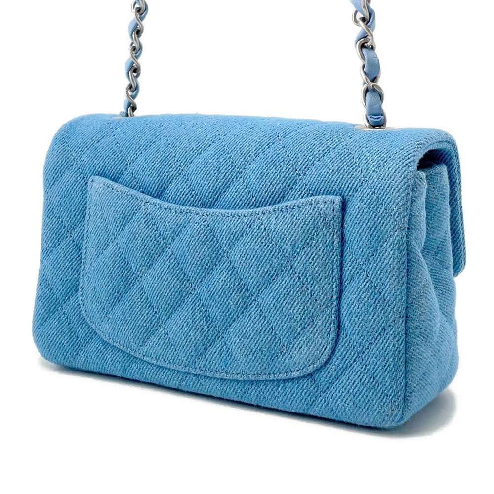 CHANEL Mini Matelasse ChainShoulder Bag BlueA69900 Denim Size 20