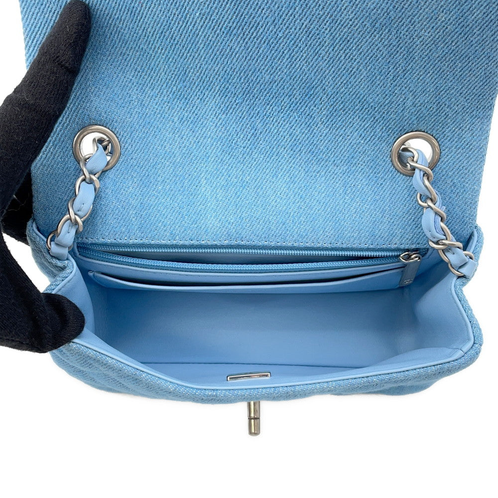 CHANEL Mini Matelasse ChainShoulder Bag BlueA69900 Denim Size 20