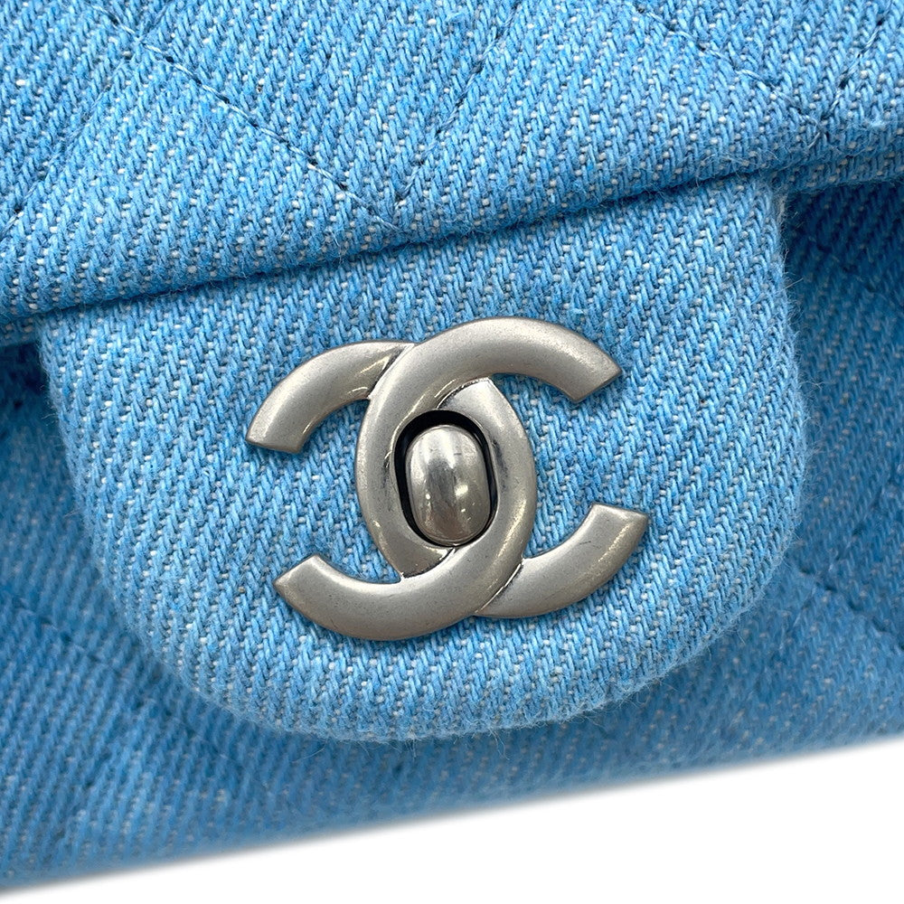 CHANEL Mini Matelasse ChainShoulder Bag BlueA69900 Denim Size 20