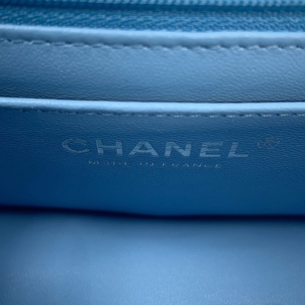 CHANEL Mini Matelasse ChainShoulder Bag BlueA69900 Denim Size 20