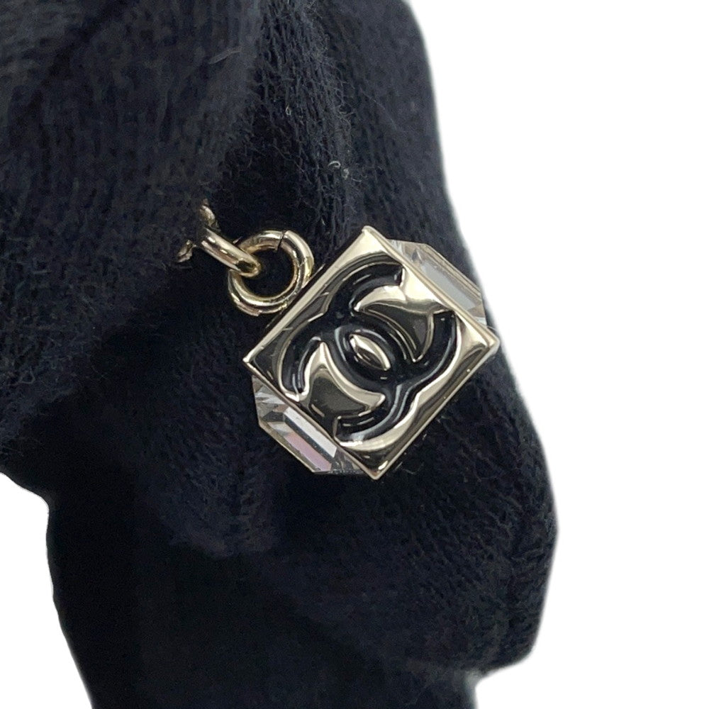CHANEL Cube Necklace TransparentABE819 Metal strass