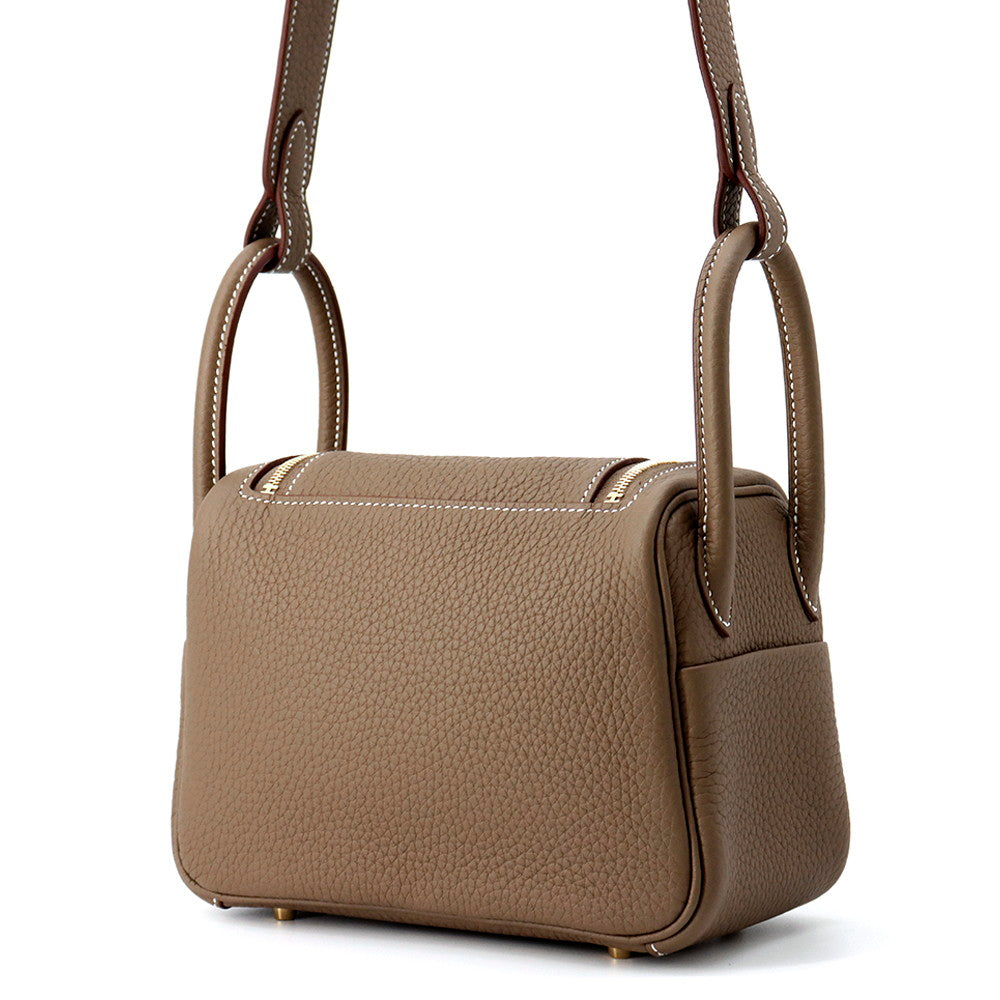 HERMES Lindy Etoupe Taurillon Clemence Size Mini