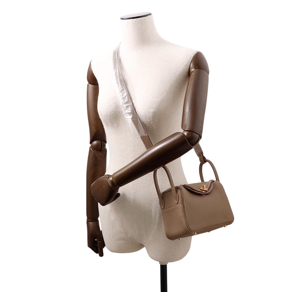 HERMES Lindy Etoupe Taurillon Clemence Size Mini