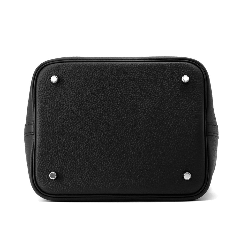 HERMES Picotin Padlock Black Taurillon Clemence Size MM