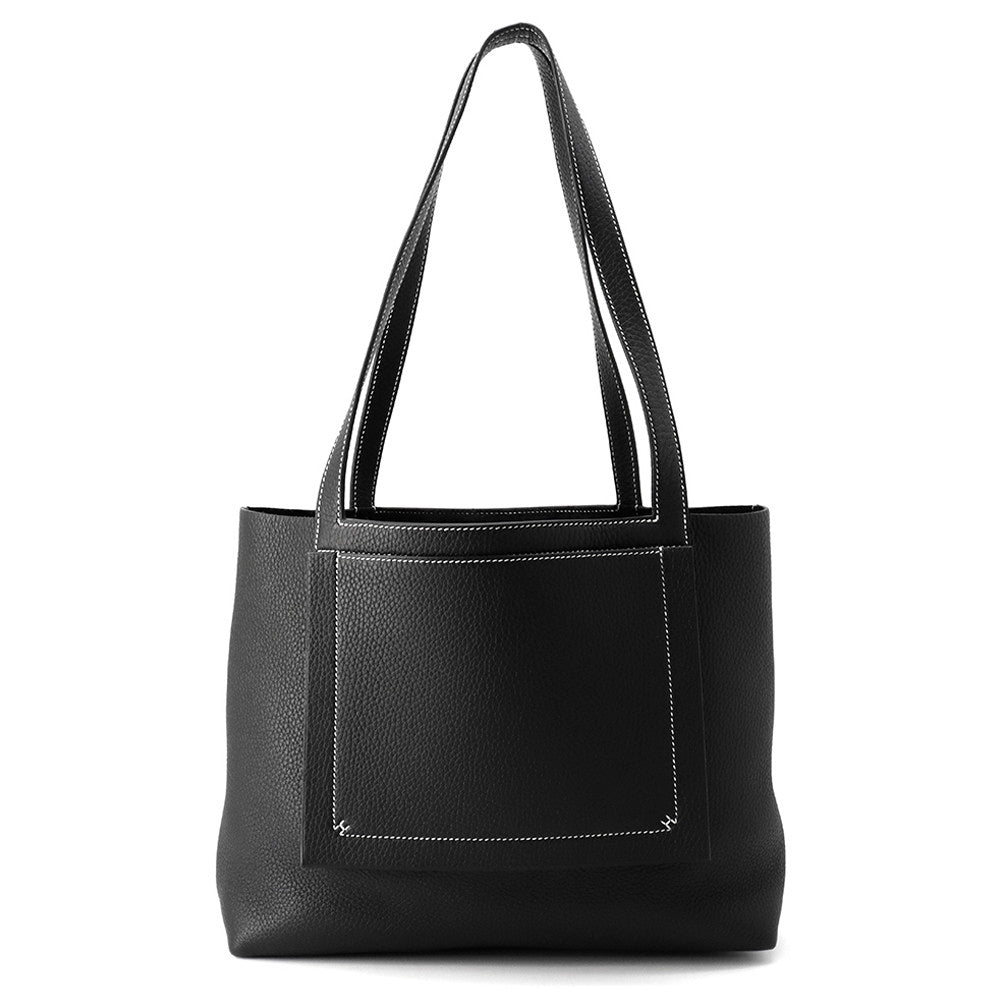 HERMES Cabas Sellier Black Taurillon Clemence Size 31