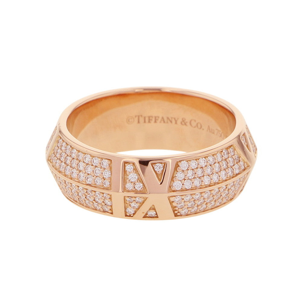 TIFFANY&Co. Atlas X Closed Wide Ring Size Approximately No. 14 18K Pink Gold