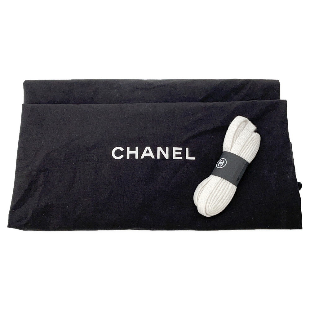 CHANEL Back Logo High Cut Sneakers Black/White/GoldG35064 Leather Size 43