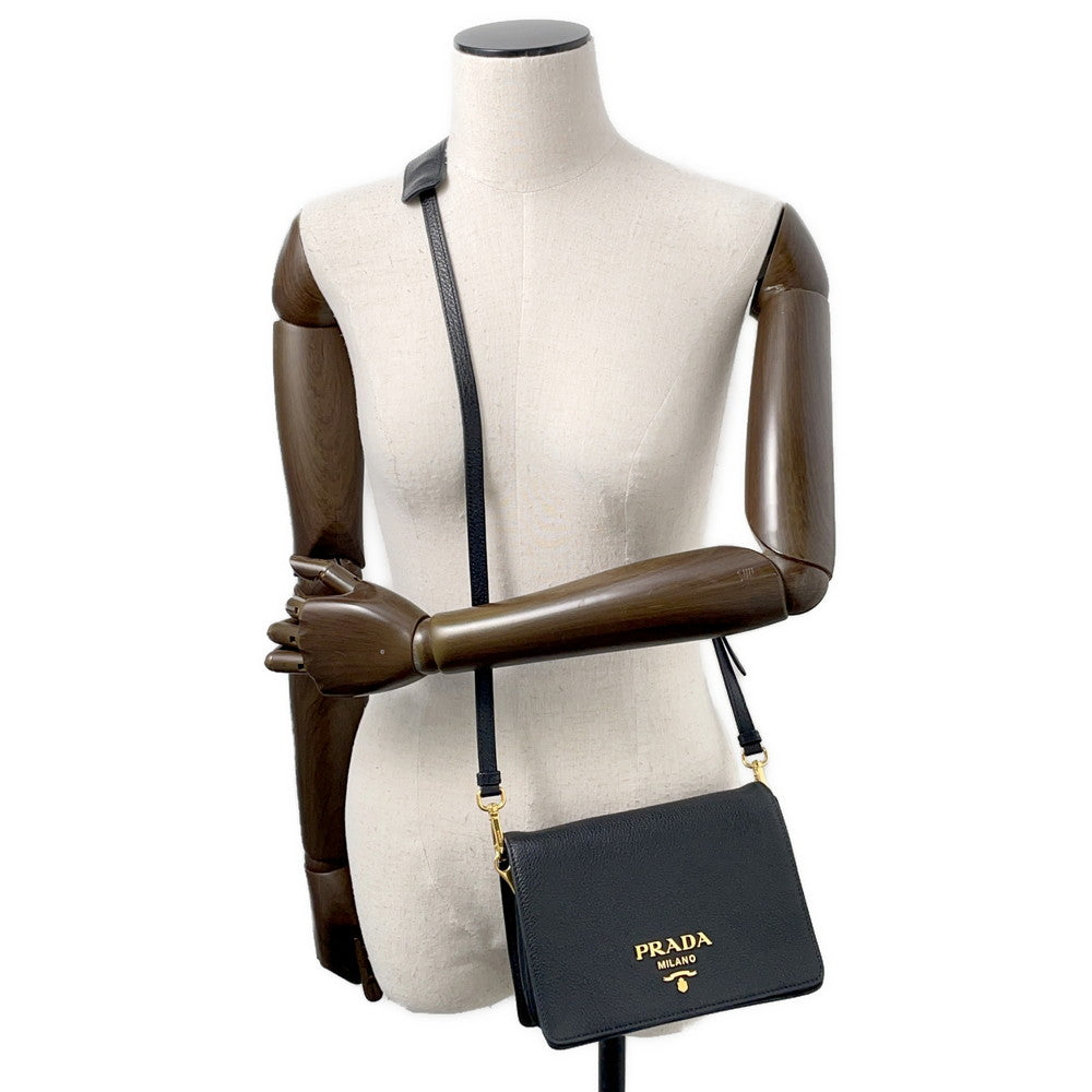PRADA 2way Shoulder Bag Black1BD102 Leather